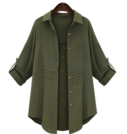 Chic Plus Size Casual Layering Shirt
