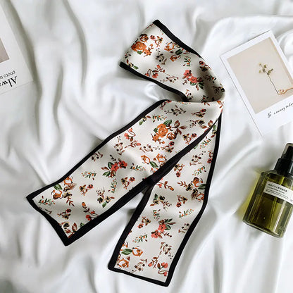 Chic Korean Silk Floral Scarf