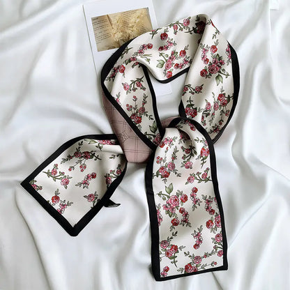 Chic Korean Silk Floral Scarf