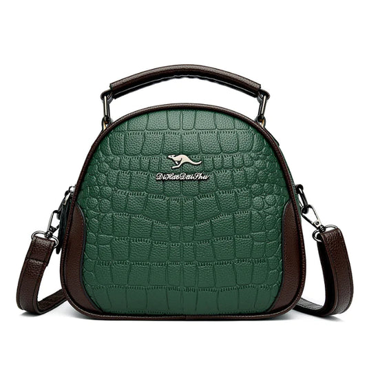 Elite Fashion Leather Handbag - Multi-layer Shoulder Bag (One)