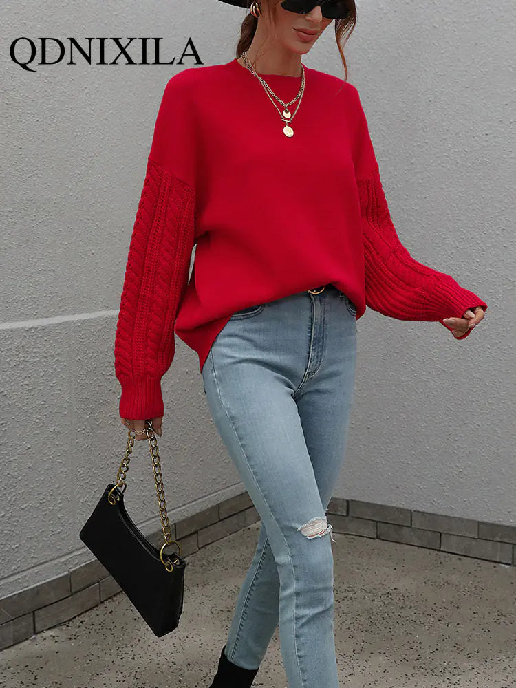 Ladies' Classic Woolen Crewneck Sweater