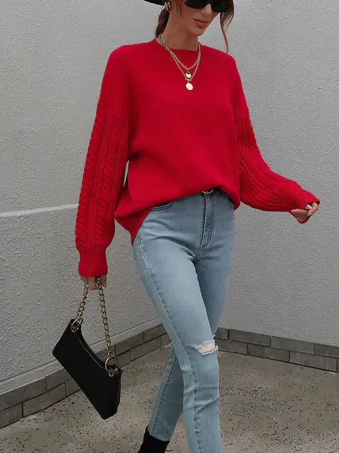 Ladies' Classic Woolen Crewneck Sweater