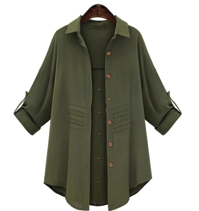 Chic Plus Size Casual Layering Shirt