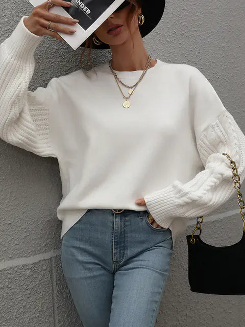Ladies' Classic Woolen Crewneck Sweater