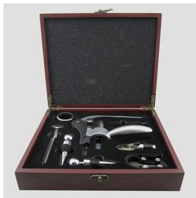 9-Piece Sommelier Set in Elegant Wooden Box