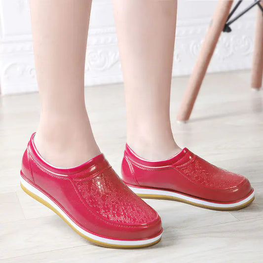 Chic Velvet-Lined Rain Boots