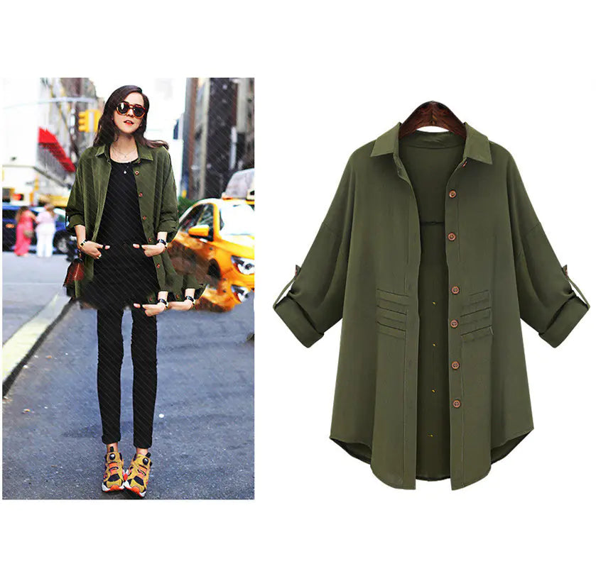 Chic Plus Size Casual Layering Shirt