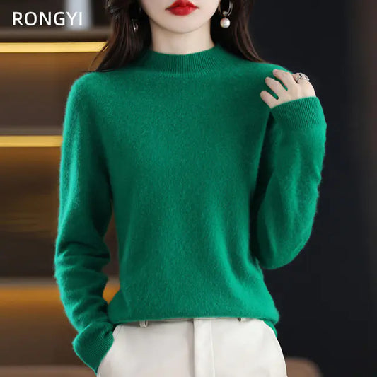 100% Pure Wool Knitted Cashmere Sweater for Women