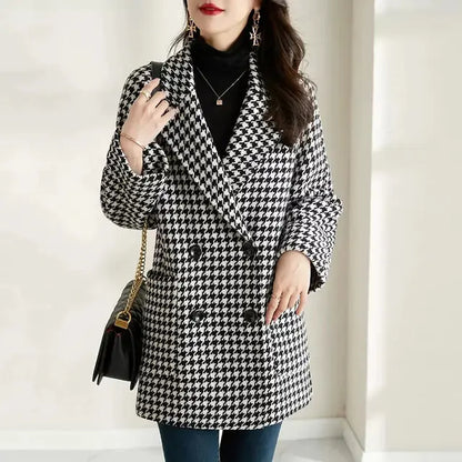 Elegant Wool Mid-Length Women's Jacket